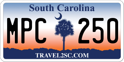 SC license plate MPC250
