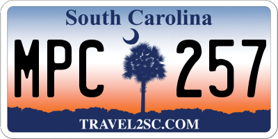 SC license plate MPC257