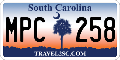 SC license plate MPC258