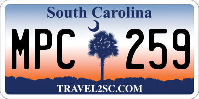 SC license plate MPC259