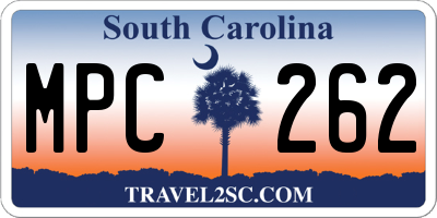 SC license plate MPC262