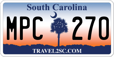SC license plate MPC270