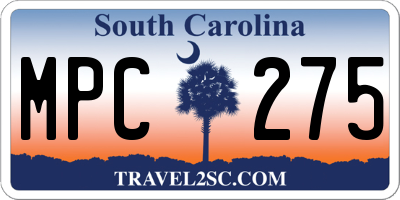SC license plate MPC275