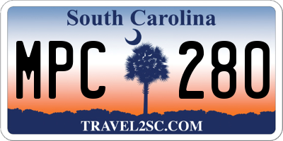 SC license plate MPC280
