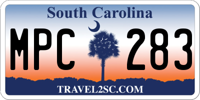 SC license plate MPC283