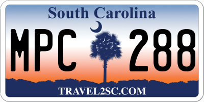SC license plate MPC288