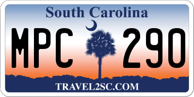 SC license plate MPC290