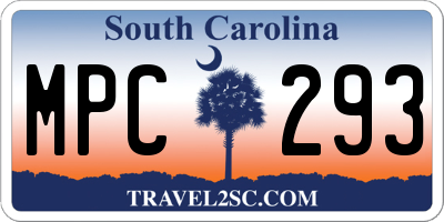 SC license plate MPC293
