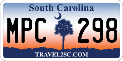 SC license plate MPC298