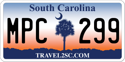 SC license plate MPC299
