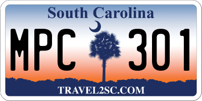 SC license plate MPC301