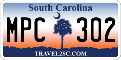 SC license plate MPC302