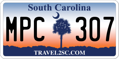 SC license plate MPC307
