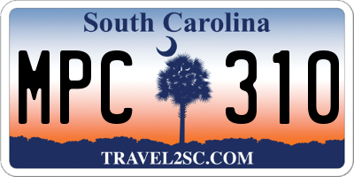SC license plate MPC310