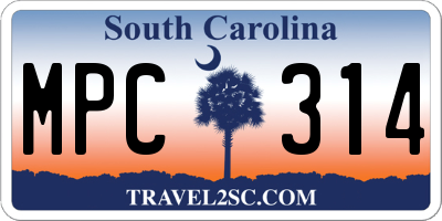 SC license plate MPC314
