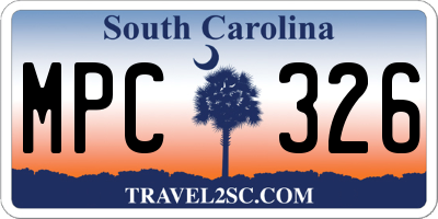 SC license plate MPC326