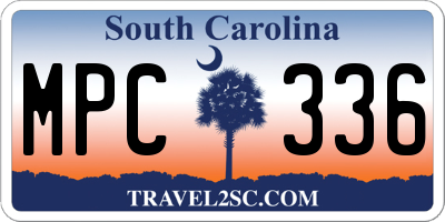 SC license plate MPC336