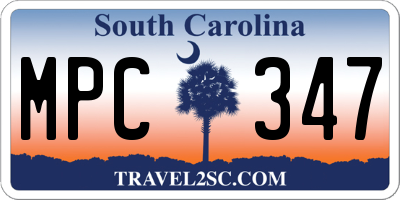 SC license plate MPC347