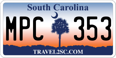 SC license plate MPC353