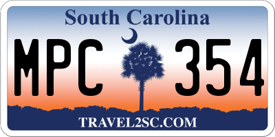 SC license plate MPC354