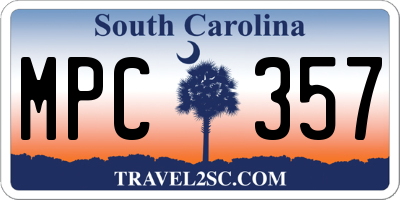 SC license plate MPC357