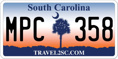 SC license plate MPC358