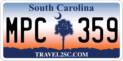 SC license plate MPC359
