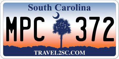SC license plate MPC372