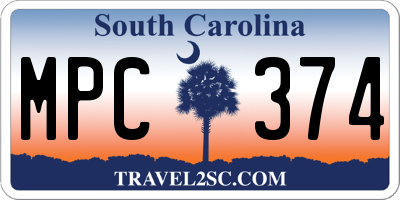 SC license plate MPC374