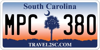 SC license plate MPC380