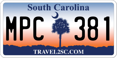 SC license plate MPC381