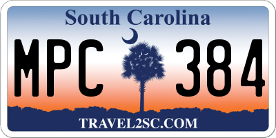 SC license plate MPC384