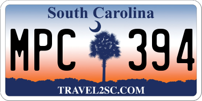SC license plate MPC394
