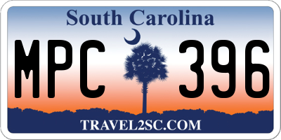 SC license plate MPC396