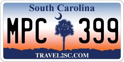 SC license plate MPC399
