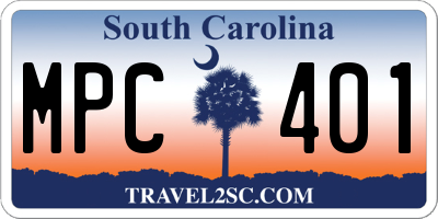 SC license plate MPC401