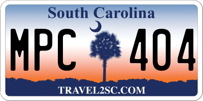 SC license plate MPC404