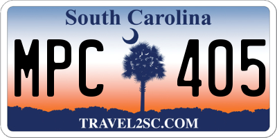 SC license plate MPC405