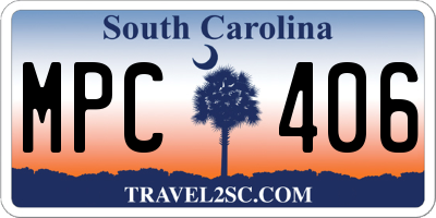SC license plate MPC406