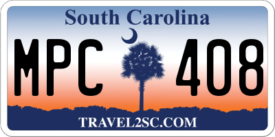 SC license plate MPC408