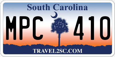 SC license plate MPC410