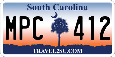 SC license plate MPC412