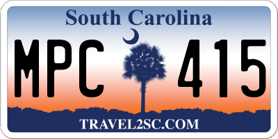 SC license plate MPC415