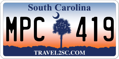 SC license plate MPC419