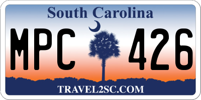 SC license plate MPC426