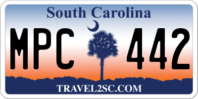 SC license plate MPC442
