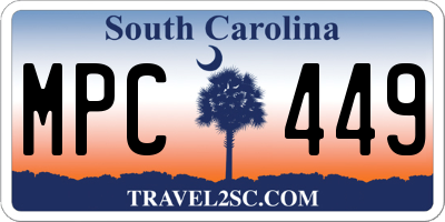 SC license plate MPC449