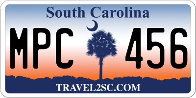 SC license plate MPC456