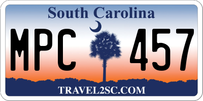 SC license plate MPC457