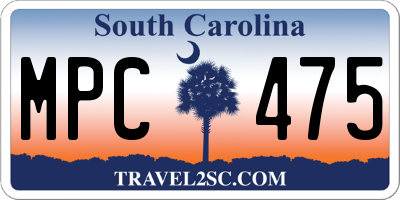 SC license plate MPC475